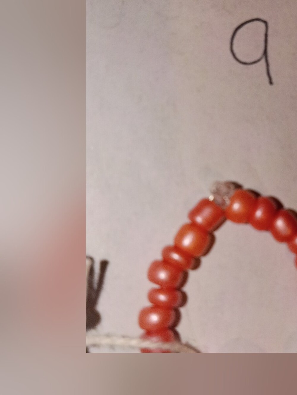 Beaded Stretch Ring - Coral Orange